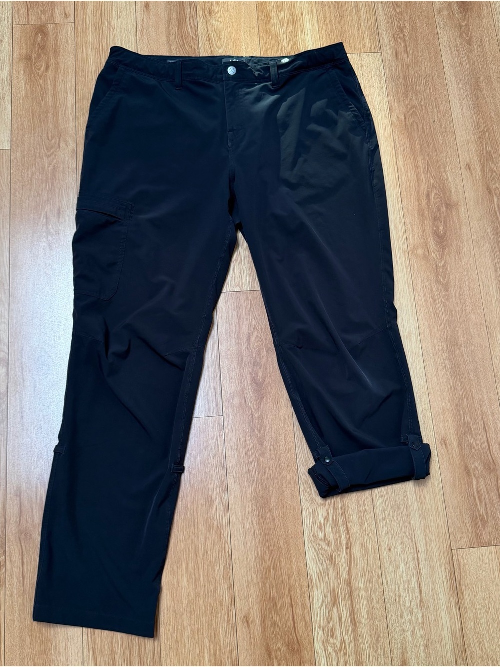 REI CO-OP Kornati Roll-Up Pants Size 16 Black Stretch Hiking Camping Gorpcore